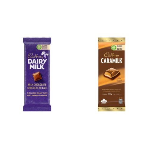 Cadbury Dairy Milk Easter Chocolate, 100g & Caramilk Chocolate, 100g