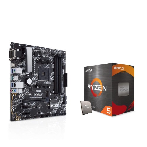 Micro Center AMD Ryzen 5 4500 6-Core, 12-Thread Unlocked Desktop Processor Bundle with ASUS Prime B450M-A II AMD AM4 (Ryzen 5000, 3rd/2nd/1st Gen Ryzen Micro ATX Motherboard - AMD Ryzen 5 4500 Desktop Processor + Prime B450M-A II Motherboard