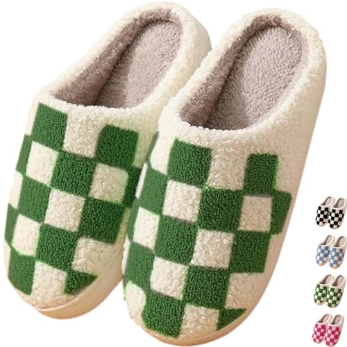 HIPINISS Checkered Slippers House Slippers