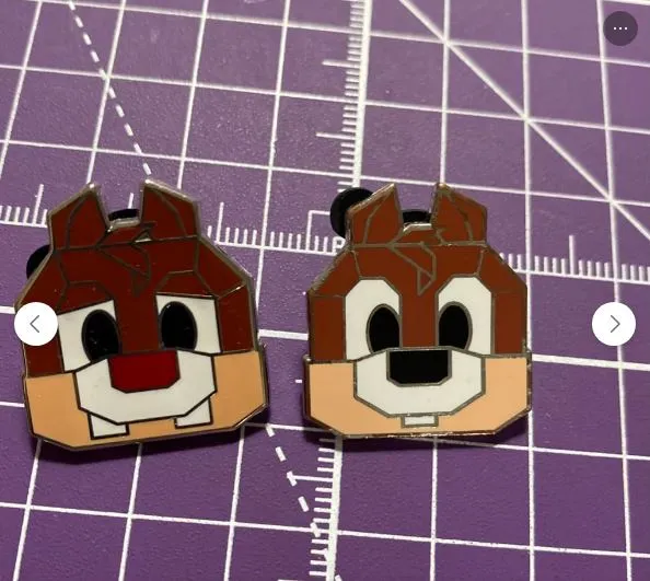 Chip and Dale Chipmunk Origami Disney Pin