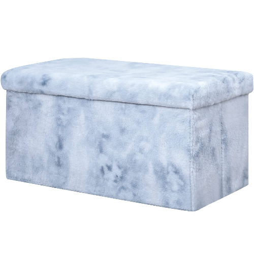 STORAGEPLUS 30 Inches Faux Fur Storage Ottoman Bench for Bedroom Footstools,Light Gray Tie-Dye End of Bed Folding Foot Rest with Premium Soft Sponge Padded,SPS04-GRY-US… - Tie-dye Pink 30