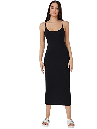 SheIn Women's Sleeveless Strappy Bodycon Pencil Plain Casual Long Maxi Cami Dress - X-Small - Black