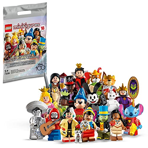 LEGO Minifigures Disney 100 71038, Limited Edition Collectible Figures for Disney 100 Celebration, Gift to Encourage Kids Ages 5+ to Enjoy Independent Play (1 of 18 Bags to Collect) - Standard Packaging