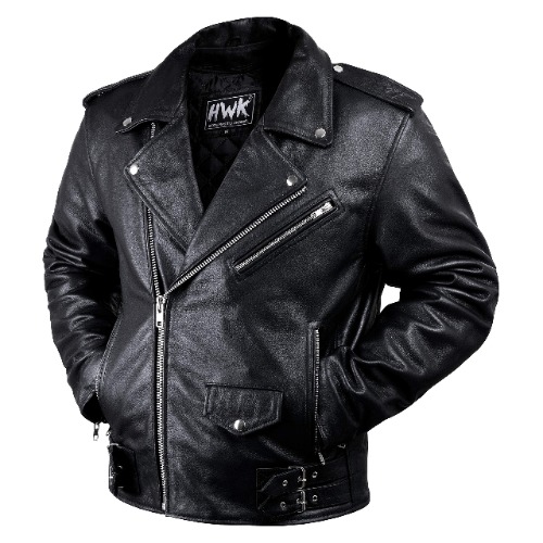 Leather Motorcycle Jacket For Men Moto Riding Cafe Racer Vintage Brando Biker Jackets CE Armored (2XL) - Large