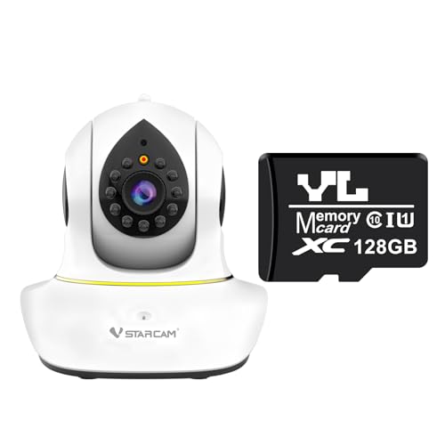 VSTARCAM Pet Camera Kit 128G Micro SD Card with Built-in Safe Laser Toys for Playing with Pet Cats