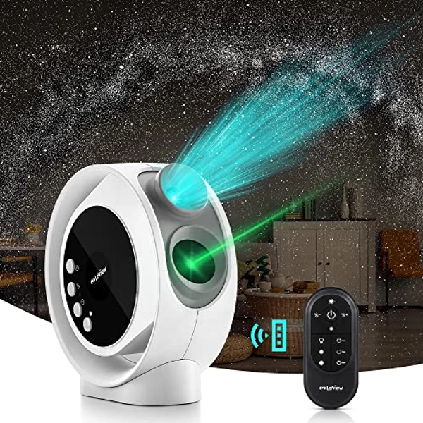 LaView Star Projector HD Image Large Projection Area Valentines Day Gifts LED Lights for Bedroom Infrared Remote Controller 3 Level Silent Rotation Night Light,Include 6K Replaceable 4 Galaxy Discs