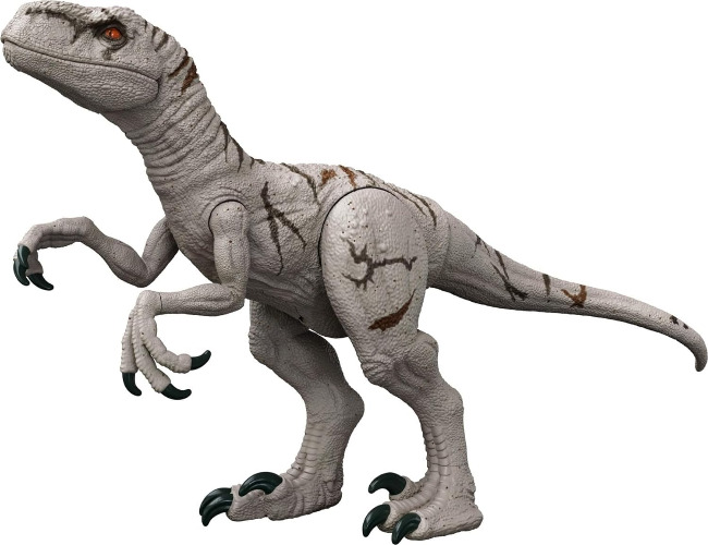 Jurassic World Dominion Large Dinsoaur Toy, Super Colossal Atrociraptor Action Figure 3 Feet Long with Eating Feature