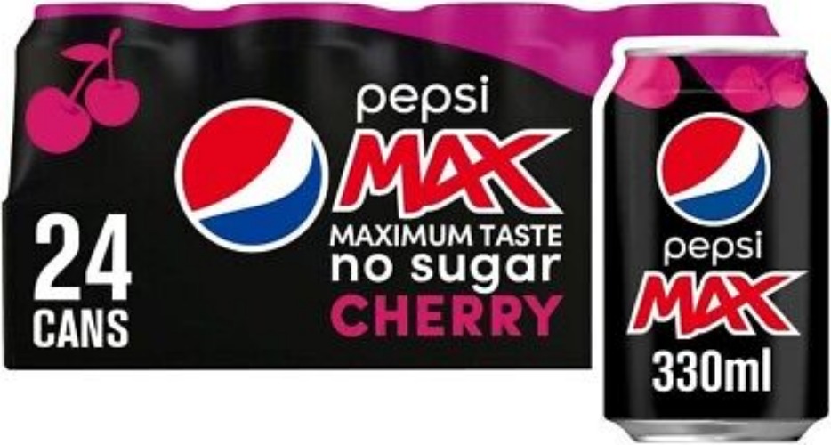 Pepsi Max Cherry Refreshing Tasty Soft Drink, Sugar Free - 24 x 330ml Cans  | eBay