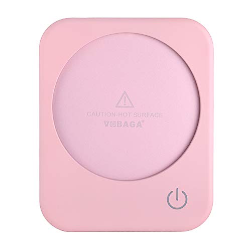 Coffee Mug Warmer, VOBAGA 4 Hours Auto Shut-Off Coffee Warmer Plate for Office Home Desk Use with 3 Temperature Settings, Electric Cup Warmer for Cocoa,Tea, Milk, Water, Pink (No Cup) - Pink