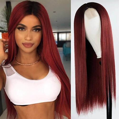 Long Red Wig, Ombre Red Wigs Long Straight Wig
