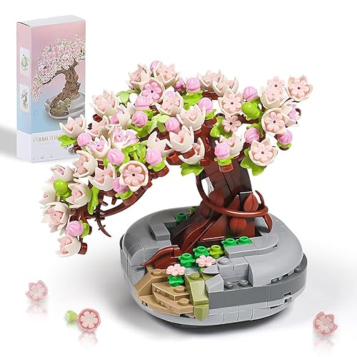 HIGH GODO Cherry Blossom Bonsai Tree Building Set, Flowers Sakura Botanical Mini Building Kit, Collection Toys Gifts for Kids Adults Girls 8+ (No Compatible Classic Bricks)