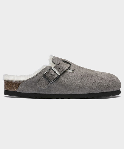 Birkenstock Boston Shearling in Stone | 41 / Grey / 1017650-450