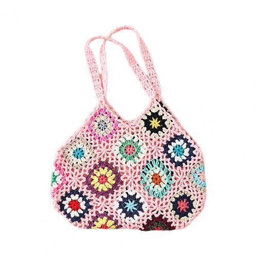 Floral Vintage Cozy Tote Bag - Pink / One Size