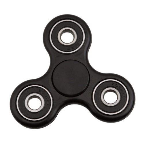 Toyland Black with Black Rings Tri Fidget Spinner à Main - Soulagement de Stress et anxiété pour Les Enfants et Les Adultes