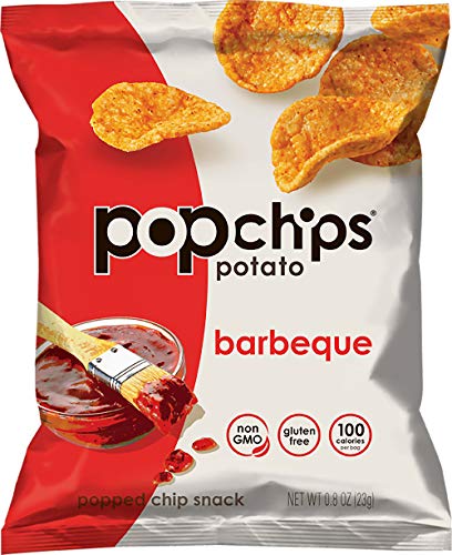 popchips, Potato Chips BBQ Potato Chips Single Serve 0.8 oz Bags Barbeque, 19.2 Ounce, (Pack of 24) (F-AR-72200) - Barbecue - 0.8 Ounce (Pack of 24)