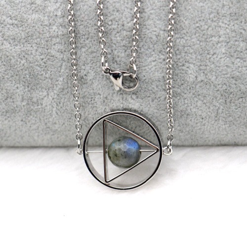 Rotating Lunar Celestial Necklace for Ritual Healing - 60cm moon stone