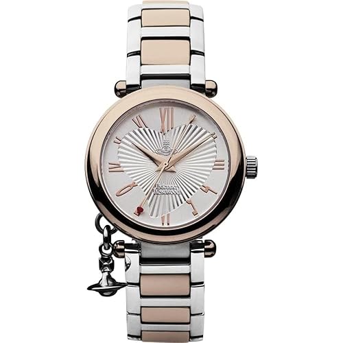 Vivienne Westwood Women's Orb Quartz Watch with Silver Dial Analogue Display and Stainless Steel Bracelet - Rose Gold
