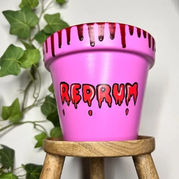 Horror Planter Pot Hand Painted Indoor Plant Pot Horror | Etsy