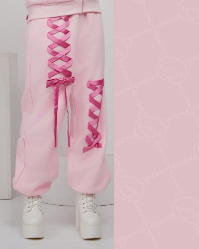 Pastel Winter Sweatpants [MOEFLAVOR x WWWAV x Gloomy Bear] | Pink / L