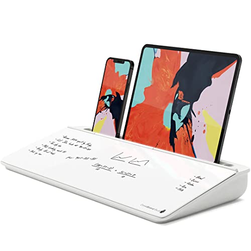DeskBoard Buddy Desktop Whiteboard - White Desk Dry Erase Easel Board Pad for Computer Table Top - Small Size, Portable, Glass Tabletop Notepad Bord With Mini Marker Stand - Wipe Away To Do List Notes