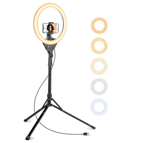 Aureday 14'' Selfie Ring Light with 62'' Tripod Stand and Phone Holder, Dimmable LED Phone Ringlight for Makeup/Video Recording/Photography, Circle Lighting for All Cell Phones&Lightweight Cameras - 