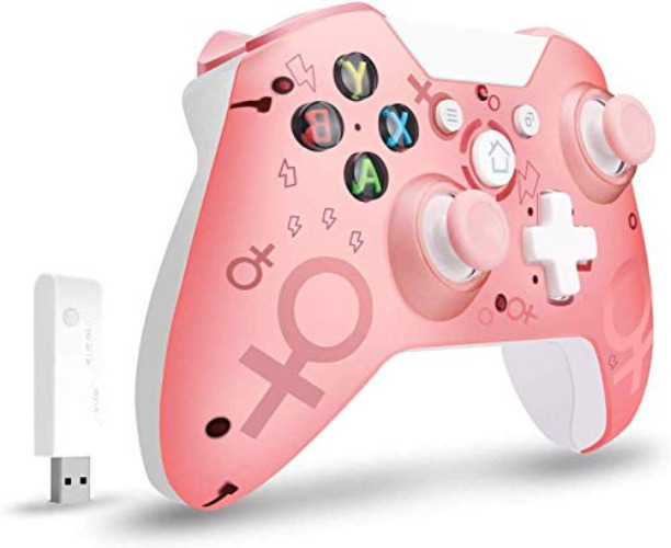 Wireless Controller for Xbox One, Xbox Wireless Controller Game Controller Gamepad Joystick for Xbox One, PC and PS3, No Headset Jack (Pink)