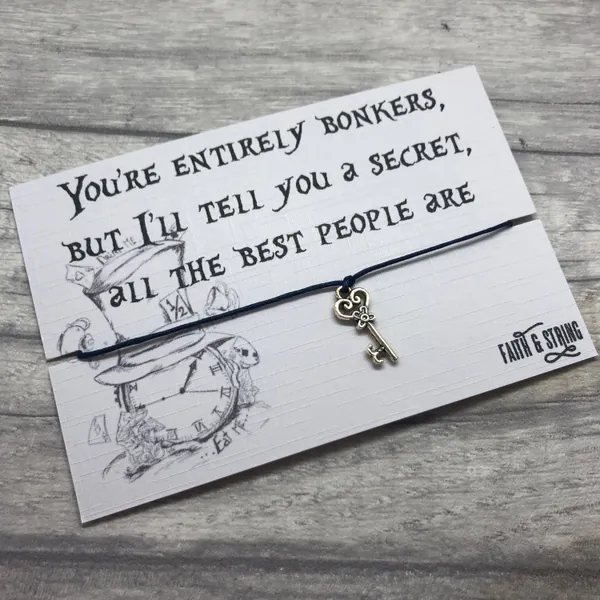 Wonderland Gift Wonderland Friendship Bracelet Keepsake Alice in wonderland gift, alice in wonderland charm bracelet