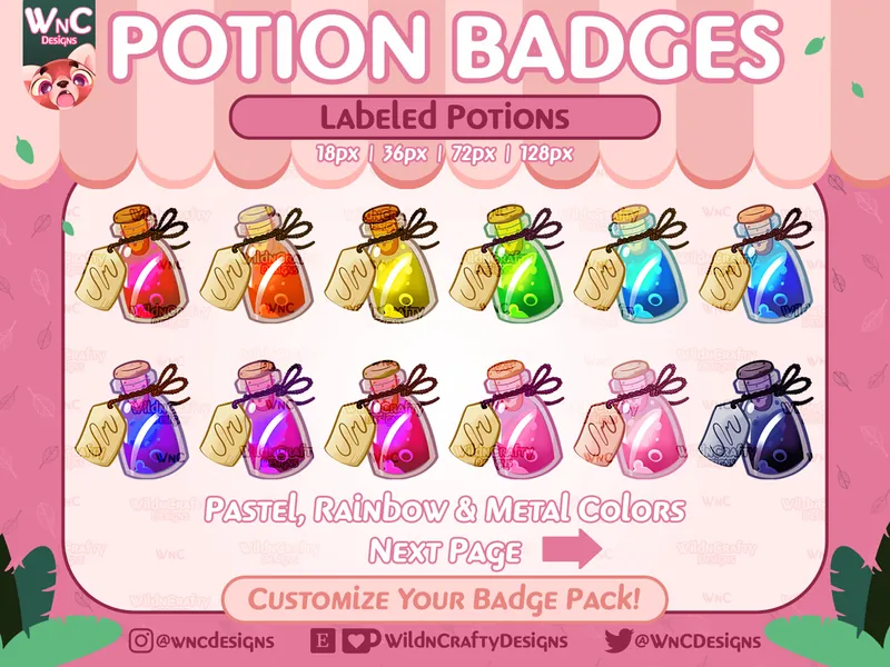 Potions (Labeled) Badges ~ Points | Twitch / Discord / YouTube