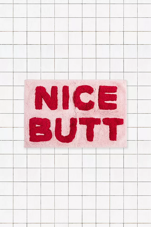 Nice Butt Pink & Red Bath Mat 