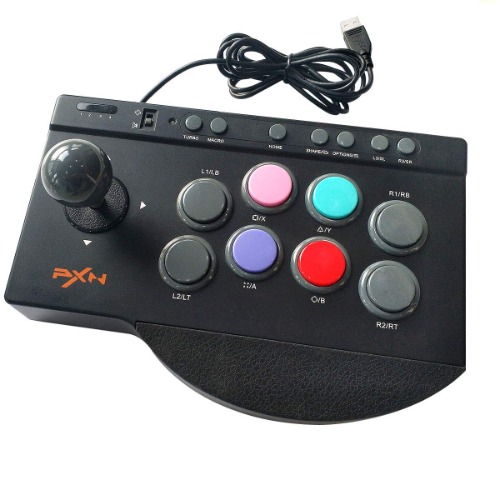 PXN Arcade Fight Stick 0082 Fight Stick Arcade Game Fighting Joystick PC with Turbo/ Macro Functions Compatible with PC, PS4, PS3, Xbox One, Xbox Series X|S, Android TV Box, Nintendo Switch - 