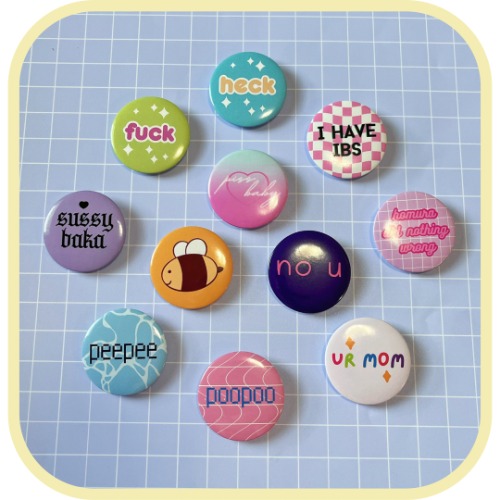 funny aesthetic buttons - heck