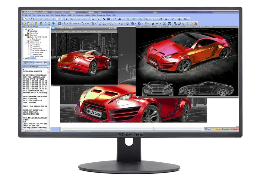 Sceptre 22" 75hz 1080p LED Monitor HDMI x2 VGA 99% sRGB Wall Mount Ready Build-in Speakers, Machine Black 2021 (E22 Series) - 