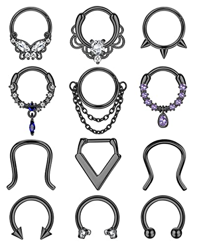 YADOCA 12Pcs 16G Septum Rings