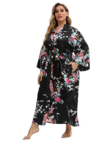 Plus Size Long Silk Robes | Peacock