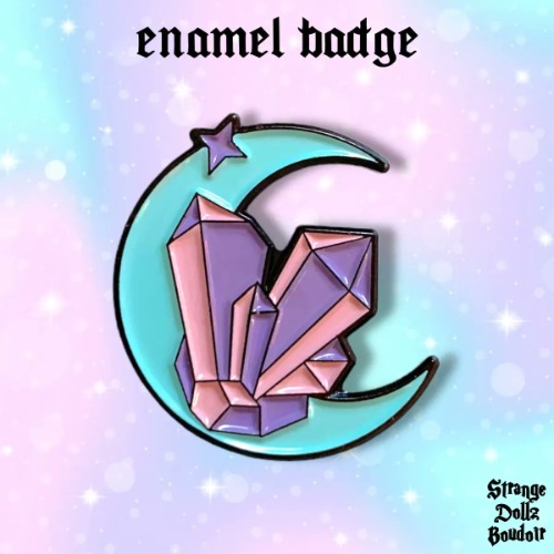 Witchy Crystals Celestial enamel pin badge, Strange Dollz Boudoir