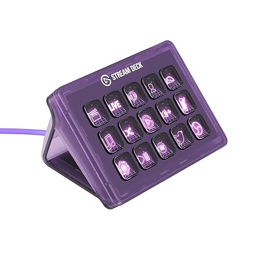 Elgato Stream Deck MK.2 Atomic Purple (Limited Edition) – Studio Controller, 15 macro keys, trigger actions in apps and software like OBS, Twitch, YouTube and more, works with Mac and PC - Atomic Purple