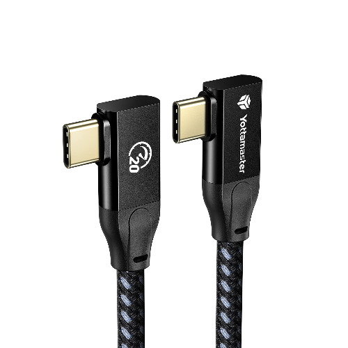 Quest VR Link Cable [100W, 20Gbps, 5m], Yottamaster USB3.2 Right Angle USBC to USBC Charging Cable - Support for 4K@60Hz, Compatible with Oculus Quest VR Headset, PS VR2, MacBook Pro, etc. [16.5ft/5m] - 5m - Dual 90 Degree USB Cable