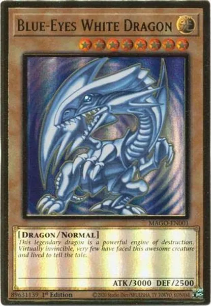 Blue-Eyes White Dragon - MAGO-EN001 - Premium Gold Rare - 1st Edition