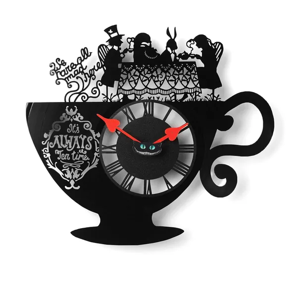 Alice in Wonderland Clock, Vinyl Record Wall Clock, Gift Decor