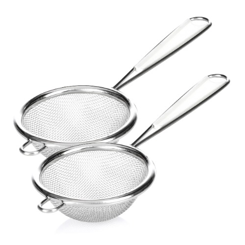 Van Henry kökssil 7 cm set om 2 – fin och liten tesil av rostfritt stål för köket – för siktning av florsocker, choklad eller matcha