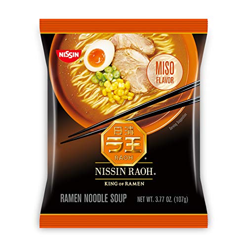 Nissin RAOH Ramen Noodle Soup, Miso, 3.77 Ounce (Pack of 6) - Miso - 1 Count (Pack of 6)