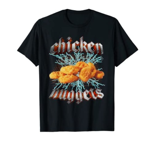Chicken Nuggets Heavy Metal World Tour Hardcore Music T-Shirt - Men - Red Heather - XX-Large