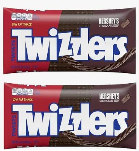 Twizzler Chocolate Twists, 12-Ounce Bags (Pack of 2) w/JS REDHOK DEALZ Sticker