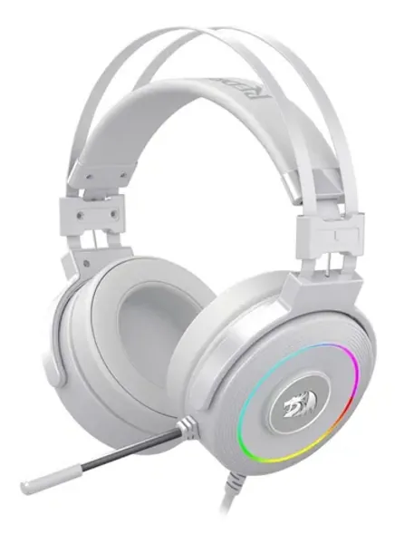 Auriculares gamer Redragon Chroma Lamia 2 lunar white con luz  rgb LED - $ 8.999