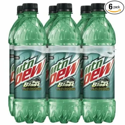 Mtn Dew Baja Blast 6 pack of 16.9 oz Bottles Mountain