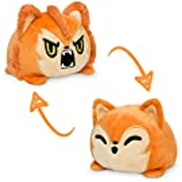 TeeTurtle | The Original Reversible Wolf Plushie | Patented Design | Werewolf | Happy + Angry | Show Your Mood Without Saying a Word!