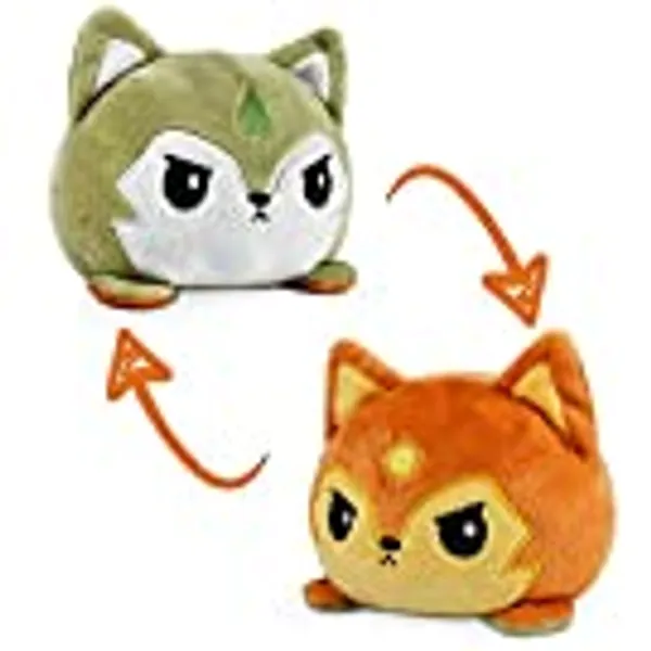 TeeTurtle | The Original Reversible Wolf Plushie | Patented Design | Spring + Summer | Show Your Mood Without Saying a Word!