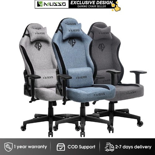MUSSO Aeolus Series Gaming Chair, Extra Large Size  High-Back Fabric Office Chair With Headrest And Lumbar Support