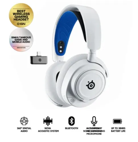 Steelseries Arctis Nova 7P Wireless Gaming Headset (White) 