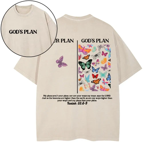 Your Plan And God&#x27;s Plan Christian Washed T-Shirt